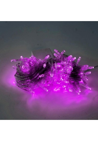 Mor Led Peri Dize Işıklar 7 Renk Pil Kumandalı Açık Hava Su Geçirmez Led Dize Işık Noel Doğum Günü Ev Partisi Dekoru Lamba 5m Mor