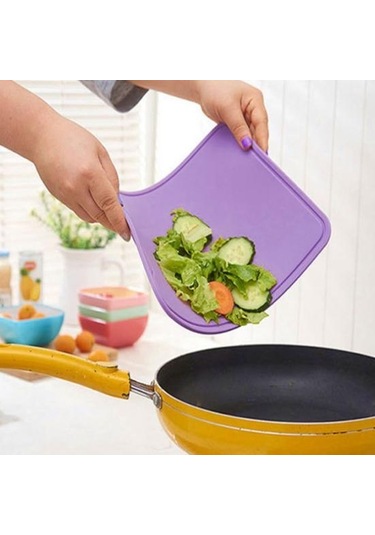 Açık Yeşil Esnek Silikon Kaymaz Kesme Tahtası Plaka Doğrama Sebze Et Bloğu