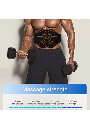 Fochsia 1 Adet Karın Kası Antrenman Kemer Black Usb İle Ayarlanabilir Bel Masajörü Çekirdek Egzersizler İçin Dayanıklı Altın