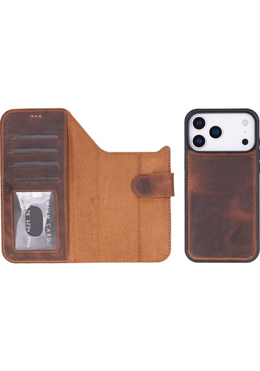 İphone 17 Pro Max Çıkarılabilir Deri Kılıf