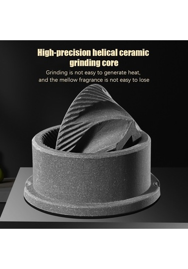 Createtech Küçük Ev Tipi Elektrikli Kahve Öğütücü 6 Dişli Seramik Öğütme Usb Taşınabilir Otomatik Durdurma Beyaz Beyaz