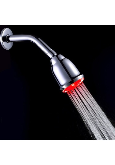 Pazly 3 Renkli Otomatik Işık Değişen Yüksek Basınçlı Yağmur Duş Başlığı, Parlak Krom Banyo Duşu Diğer