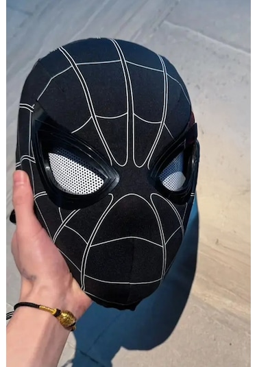 Spider-man Maskesi Örümcek Adam Maskesi- 3d Hareketli Göz Özellikli Siyah