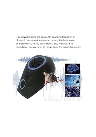 Snowflake Ultrasonik Sivrisinek Kurtlayıcı Fare Kovucu, Spesifikasyon: Ab Fişi Siyah , Boyut:ab Fişi