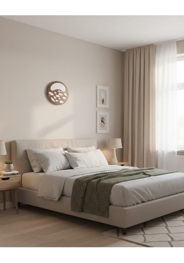 Nova Model Duvar Saati 50 X 50 Cm - Duvar Dekorasyon Ürünleri Ceviz Beyaz