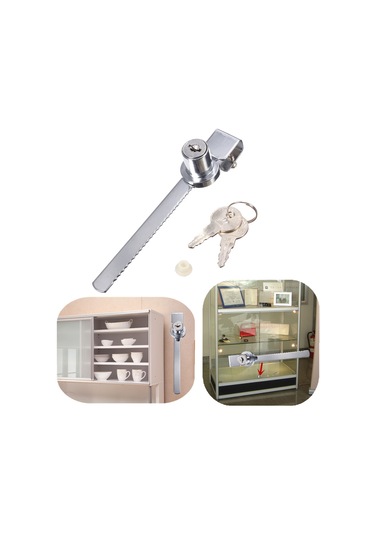 Nayomiglow Anahtar + Aynı Anahtarlı Vitrin Vitrin Kilidi Sürgülü Cam Dolap Kapı Kilidi