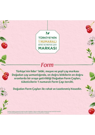 Doğadan Form Kiraz Saplı Karışık  Bitki Çayı Bardak Poşet 3 x 20’li