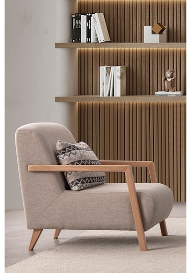 Mocha Sırt Mekanizmalı Köşe Koltuk Takımı + Berjer Krem