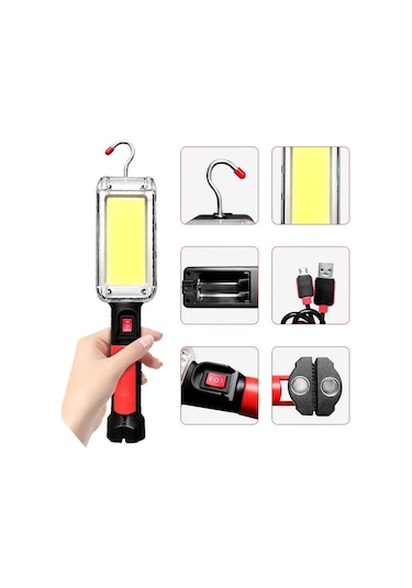 Powermaster Zj-8859 20 Watt Cob Ledli Çalışma Lambası Seyyar Lamba Tamirci Lambası Aydınlatma