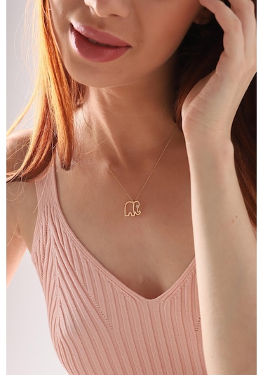 Miletkuyumculuk 14 Ayar Altın Fil Kolye