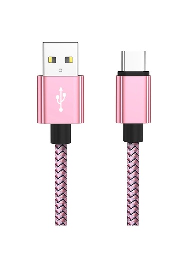 Nephy Usb C Hızlı Şarj Kablosu 2m/3m - Samsung S23/xiaomi/oneplus Uyumlupembe1m