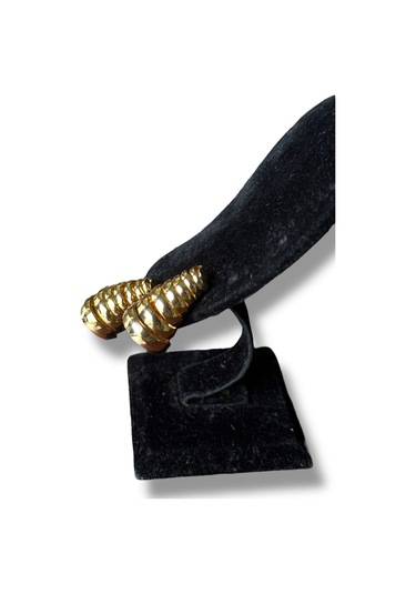 Büyükten Küçüğe Yay Şekilli Çelik Küpe Sarı