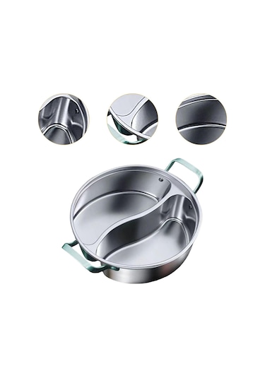 Homyl Çin Shabu Tenceresi 316 Paslanmaz Çelik Tencere 34cm