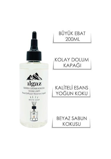 Ilgaz Beyaz Sabun Yedek Likit Şişe Oda Kokusu 200 ML