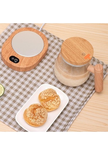 Ulzyvf Ve Tabanı Olan Kupa Kendiliğinden Karıştırma Karıştıran Kapağı Kahverengi Kabı Isıtma Elektrikli Cam - Rr Kahverengi