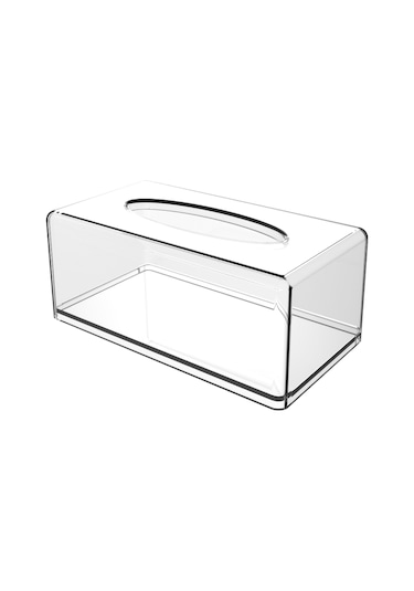 Teltree Şeffaf Akrilik Peçete Kutusu - Mutfak, Banyo Ve Masaüstü İçin Dayanıklı Saklama Kutusu 22x12x9 Cm Şeffaf