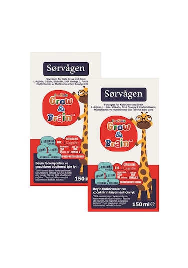 Sorvagen Kids Grow&brain 150 Ml X 2 Adet