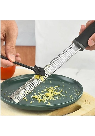 304 Paslanmaz Çelik Peynir Rendesi Çok İşlevli Çikolata Limon Tel Kesici Plastik Kaymaz Saplı Mutfak Aletleri Siyah