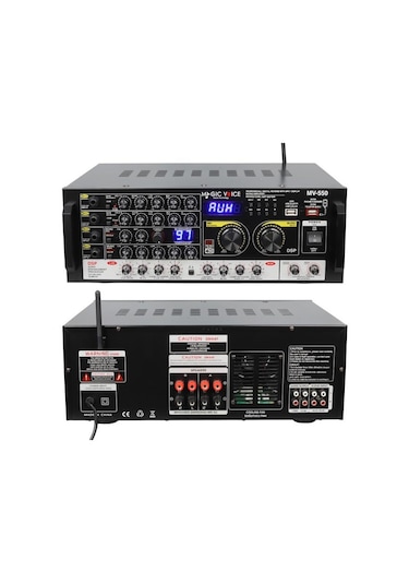 Magicvoice Mv-550 2x100w Usb/sd/bluetooth 4 Mikrofon Girişli Stereo Mixer Amfi