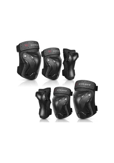 Mo351 Çocuklar İçin Kayma, Paten Ve Kayak Koruyucu Dizlik, Dirseklik Ve Bileklik Seti - Siyah M Boyutu Çok Renkli Çok Renkli