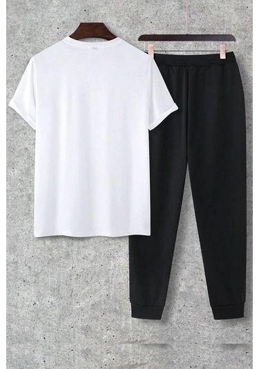 Unisex I'm Looking At You 2'li Eşofman Takımı Beyaz Siyah