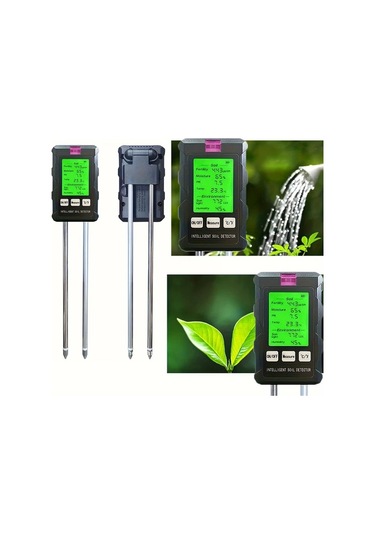 Honeybeeshop 6'sı 1 Arada Toprak Analiz Metre Verimlilik Sıcaklık Işık Ph Nem Hava Nem Testi Kolay Kullanım Bahçe Aracı