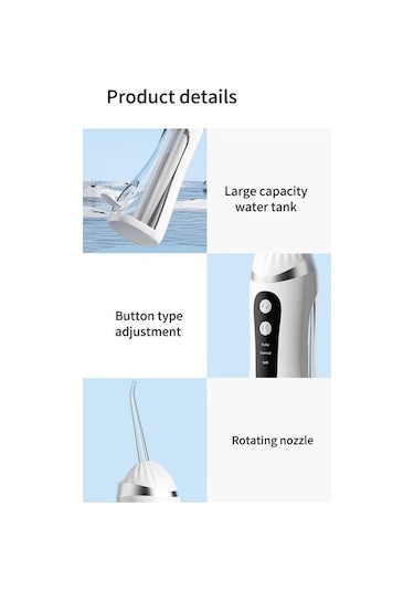 Valkyrie Şarj Edilebilir Diş Protez Bakım Ağız Duşu 4 Başlıklı Taşınabilir 1. Kalite Beyaz