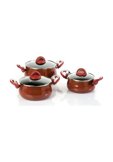 Taç Granit 3 Lü Teflon Güveç Tencere Seti Taç Tencere Seti Petek