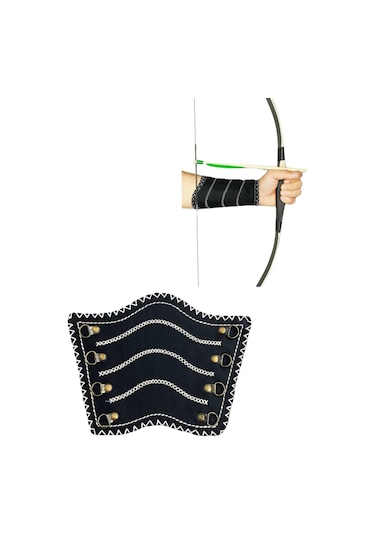 Okçubaba Kolçak Kol Koruma Siyah Okçuluk Sporu İçin Ayarlanabilir Kol Kalkanı