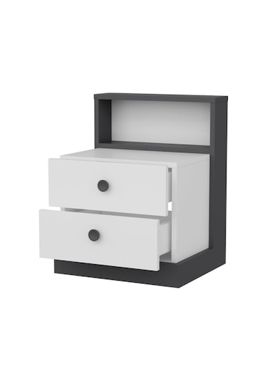 Life Komodin Beyaz - Antrasit Beyaz-antrasit