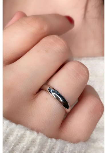 4 Mm Bombeli Gümüş Alyans Ince Söz Nişan Yüzüğü Wr22-1