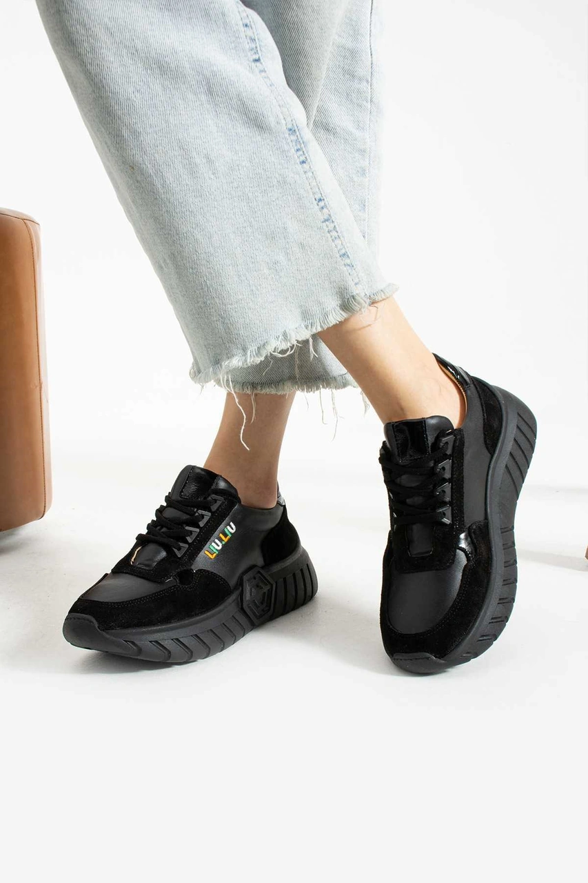 Bestello Bağcıklı Termo Taban Sneaker 331-sut-30 Kadın Ayakkabı Siyah