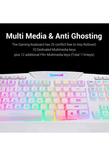 Redragon S101 Kablolu Oyun Klavyesi Ve Faresi White