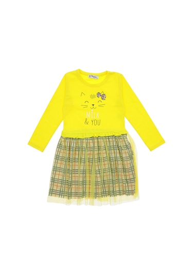 Kız Çocuk Elbise Tüllü 00032 Sarı