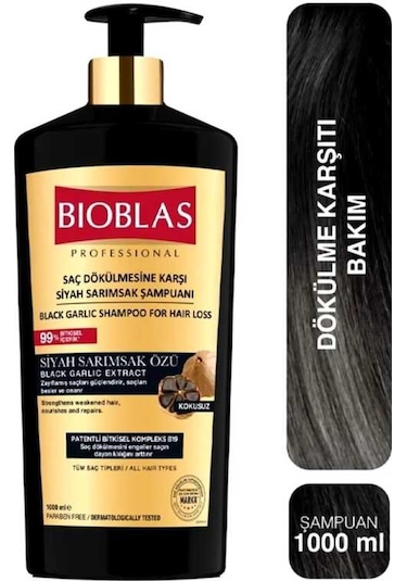 Bioblas Saç Dökülmesine Karşı Siyah Sarımsak Şampuanı 1 L