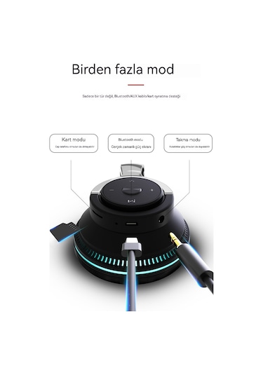 Parlayan Kafa Bluetooth Kulaklık Kablosuz Oyun Her Şey Dahil Kedi Kulak Kulaklık White