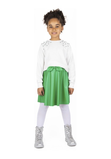 Kız Çocuk Fiyonklu Deri Etek Bk23kk14308 001