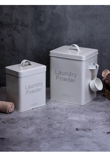 White Estate Home Kapaklı Çamaşır Deterjanı Kabı 347374710 Bej