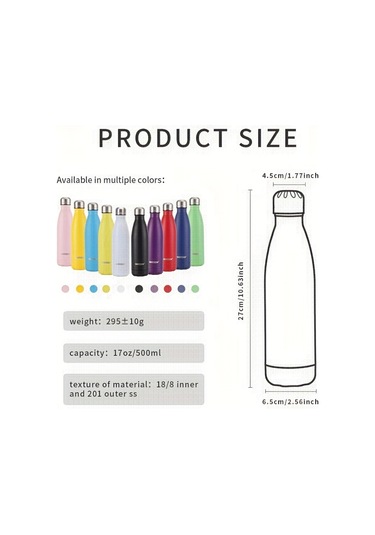 500ml Çift Duvarlı Paslanmaz Çelik Metal Su Şişeleri, Günlük Kullanım İçin Vakumlu Termos Mor