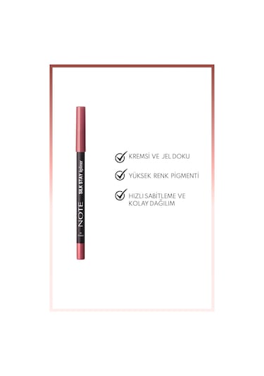 Note Cosmetics Silk Stay Lipliner Suya Dayanıklı İpeksi Dudak Kalemi - 05 Roselle - Pembe