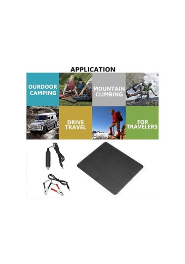 Opulentliving 20w Monokristal Güneş Paneli - Kamp Seyahat Hafif Taşınabilir Şarj Çözümü Siyah Siyah