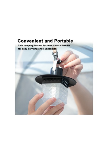 Led Kamp Işığı Çok Fonksiyonlu Kamp Alanı Feneri 2 Siyah Siyah
