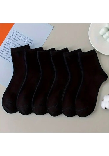 Karayel Çorap Pamuklu Siyah Kadın Soket Çorap 5'li Siyah