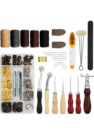 28 Adet Zanaat Deri Alet Takımı Dıy Deri Dikiş Dikiş E17828-28