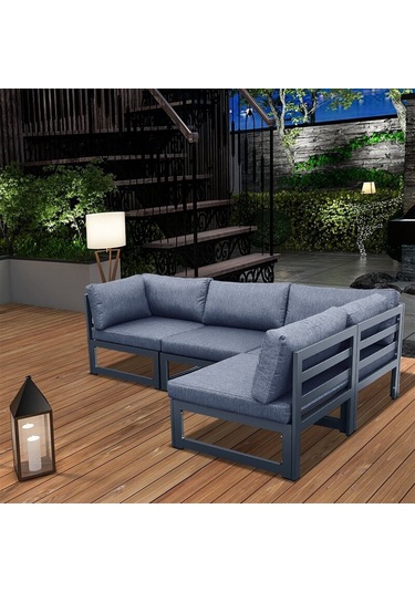 Royal Metal Bahçe Oturma Grubu Antrasit