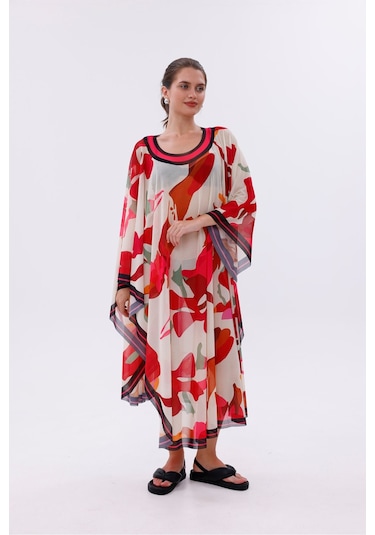 Tarzını Seç Kimono Pareo - Tesettür Pareo - Kemer Model 240x135 Cm Çok Renkli