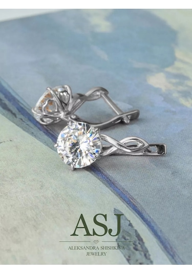 Asj Taşlı Gümüş Küpeler 925 Ayar Gümüş 227221753 beyaz