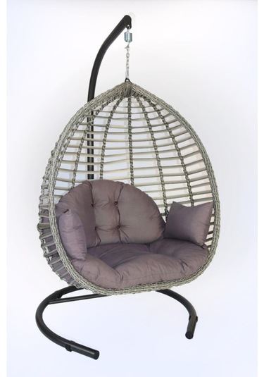 Tekstil Gemisi Monalin Rattan Bahçe Salıncağı Fındık Gri