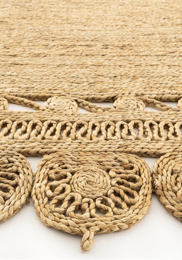 Cool Halı Stew Ca-109 Natural Oval Jüt Halı El Dokuma Dekoratif Jüt Örgü Halı Vintage Jüt Kilim