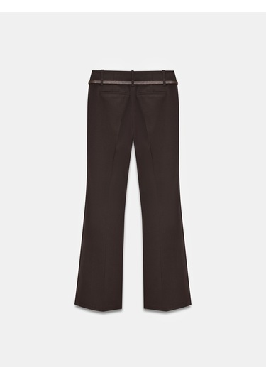 Dilvin 72677 Kemerli Düz Kesim Pantolon-kahve